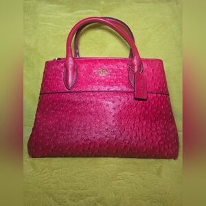 Elegant Coach Red Leather Handbag